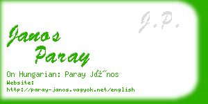 janos paray business card